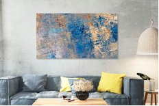 Tablou canvas nuante albastru auriu cupru