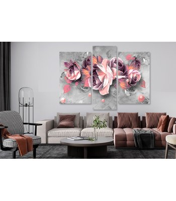 Tablouri moderne flori trandafir roz