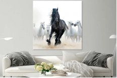 Tablouri living calul negru 65214